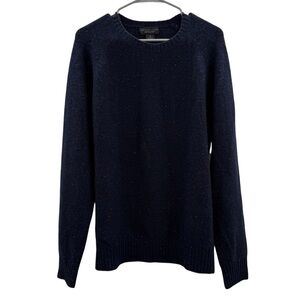 Bloomingdale’s Cashmere Sweater Men’s Size Medium Navy Blue Speckled Long Sleeve